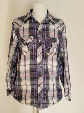 Windriver | Western Inspired Pearl Snap Plaid Shirt | Size Small